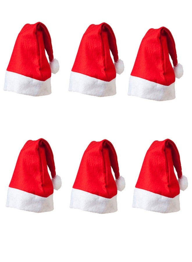 Evisha 6 Pcs Christmas Caps Santa Caps Charistmas caps For Tree Decoration X-Mass Caps Hats Santa Caps Santa Claus Caps - Image 1